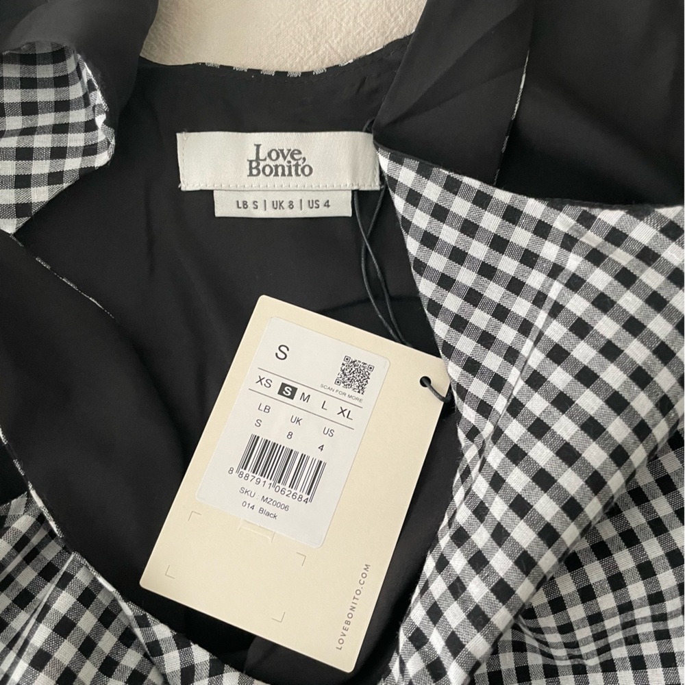 NWT Love bonito Gingham trapeze dress - Picture 2 of 5